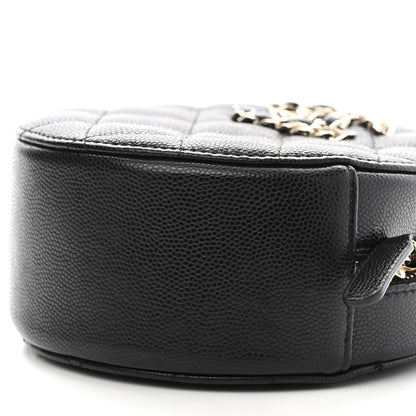 Chanel Caviar Quilted French New Wave Round Clutch With Chain Black 10 of 10