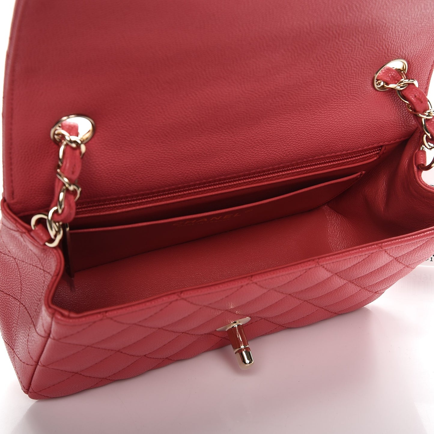 Caviar Quilted Mini Rectangular Flap Dark Pink