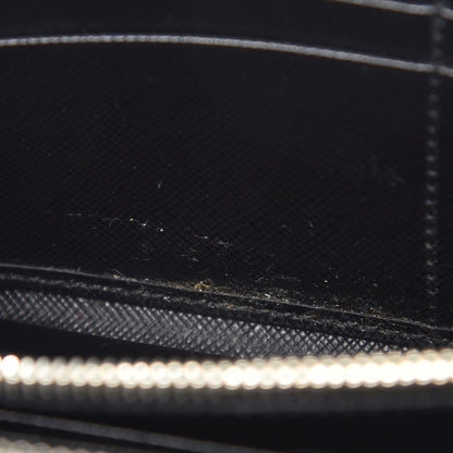 Prada Saffiano Zip Around Wallet Black 10 of 10