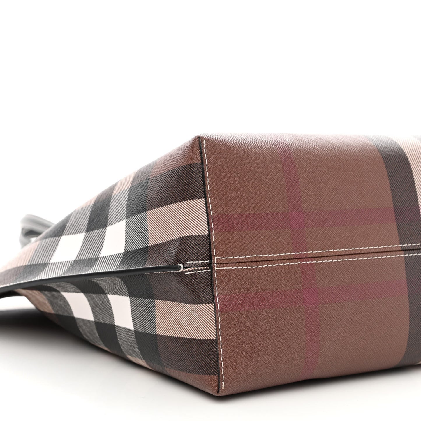 E-Canvas Check Medium Tote Dark Birch Brown
