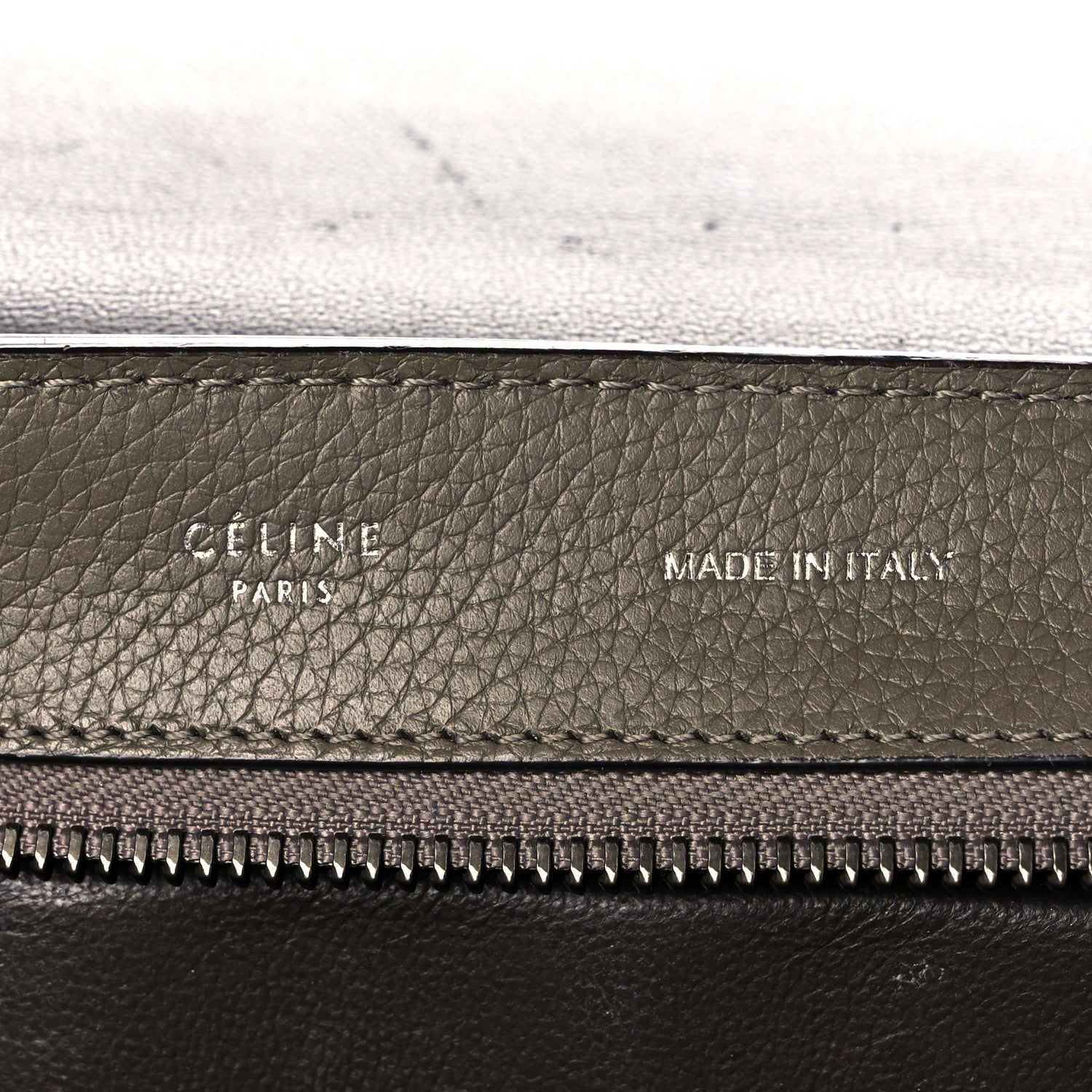 Celine Drummed Calfskin Suede Medium Trapeze Souris 6 of 26
