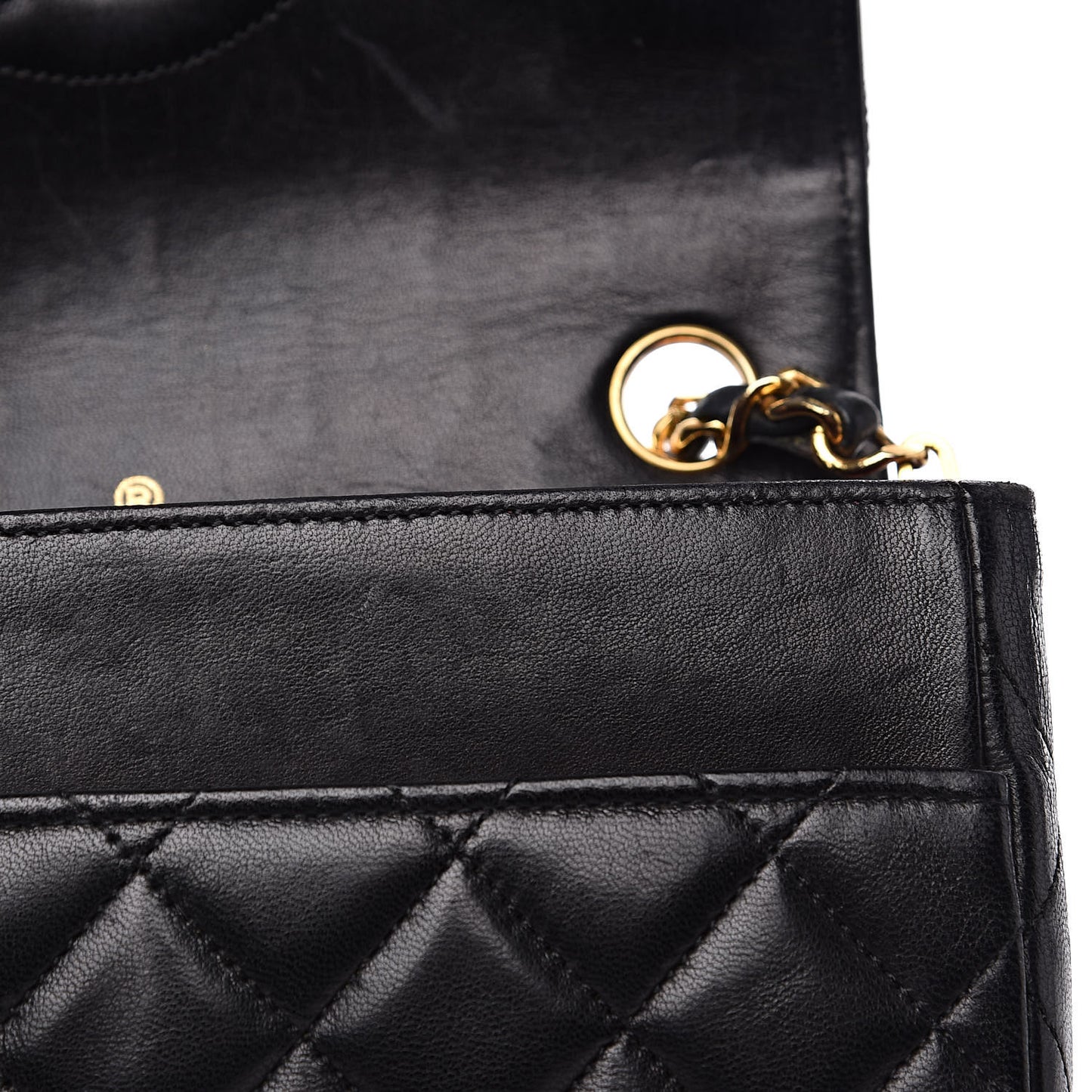 Lambskin Quilted Small Single Flap Black