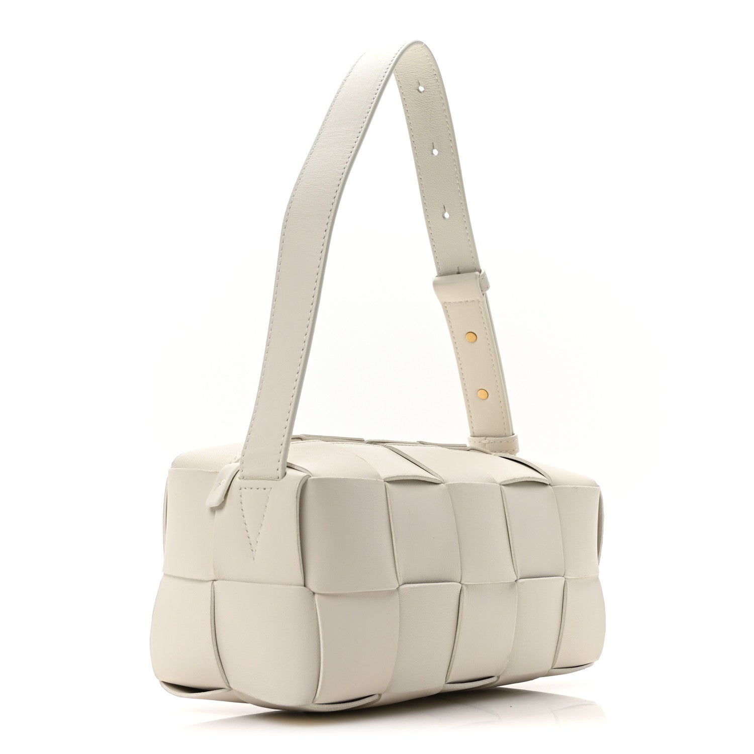 Bottega Veneta Lambskin Maxi Intrecciato Small Brick Cassette Bag White 3 of 9