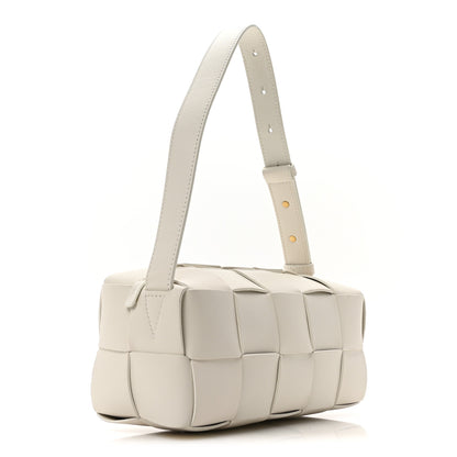 Bottega Veneta Lambskin Maxi Intrecciato Small Brick Cassette Bag White 3 of 9
