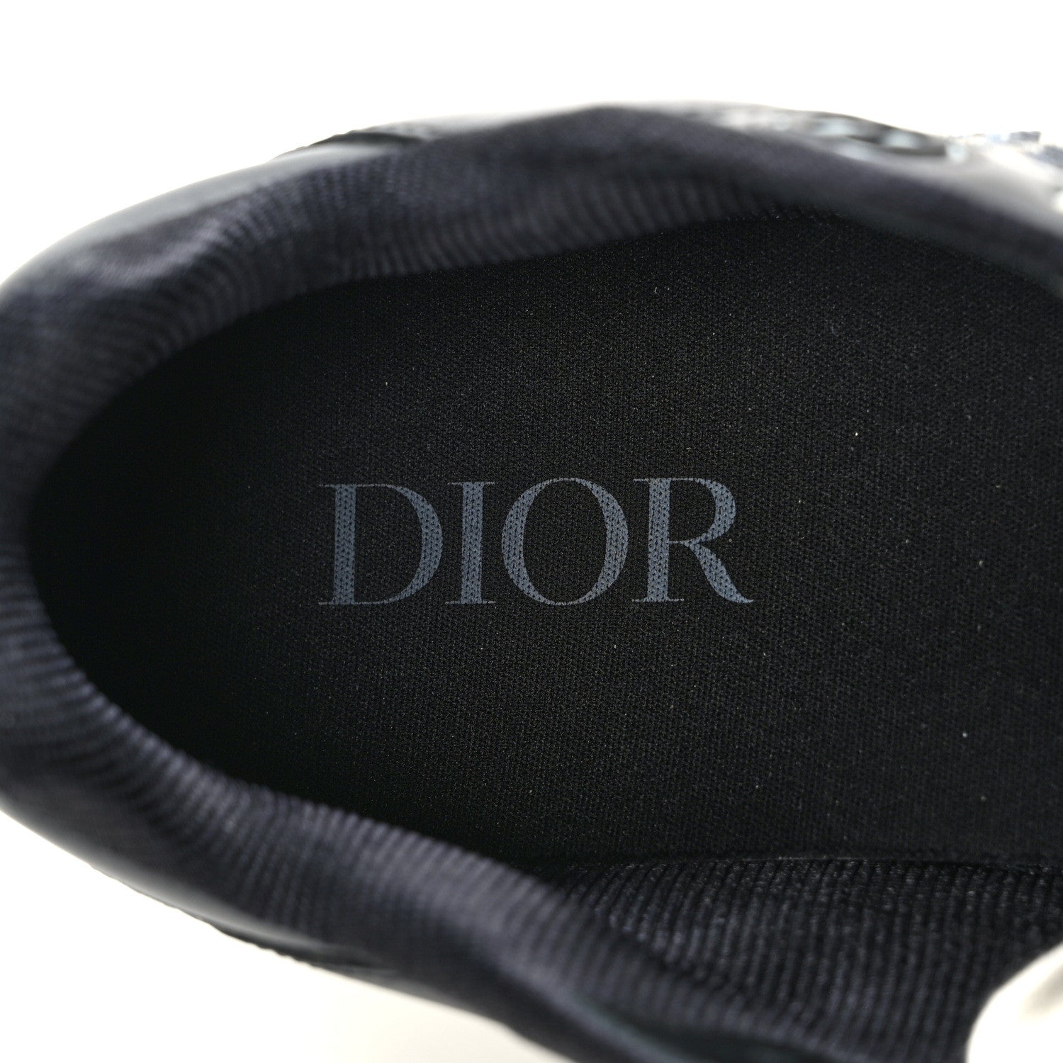 Christian Dior Smooth Calfskin Jacquard Oblique Mens B27 Low Top Sneakers 42 Black Blue 6 of 8
