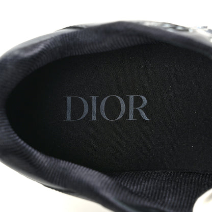 Christian Dior Smooth Calfskin Jacquard Oblique Mens B27 Low Top Sneakers 42 Black Blue 6 of 8
