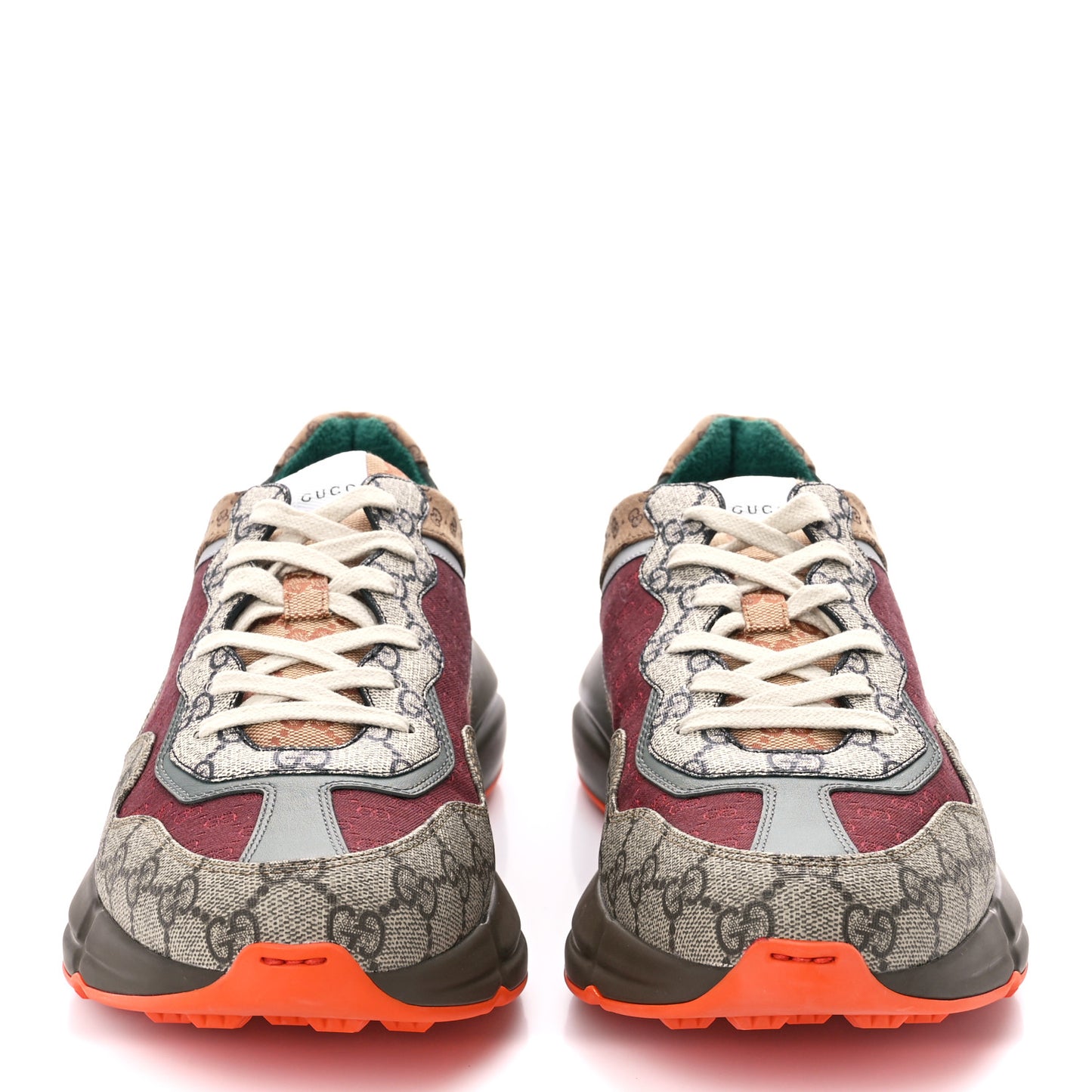 GG Supreme Monogram Mix Monogram Mens Rhyton Sneakers 11 Bordeaux Beige Ebony