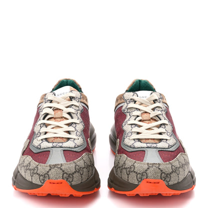Gucci GG Supreme Monogram Mix Monogram Mens Rhyton Sneakers 11 Bordeaux Beige Ebony 2 of 7