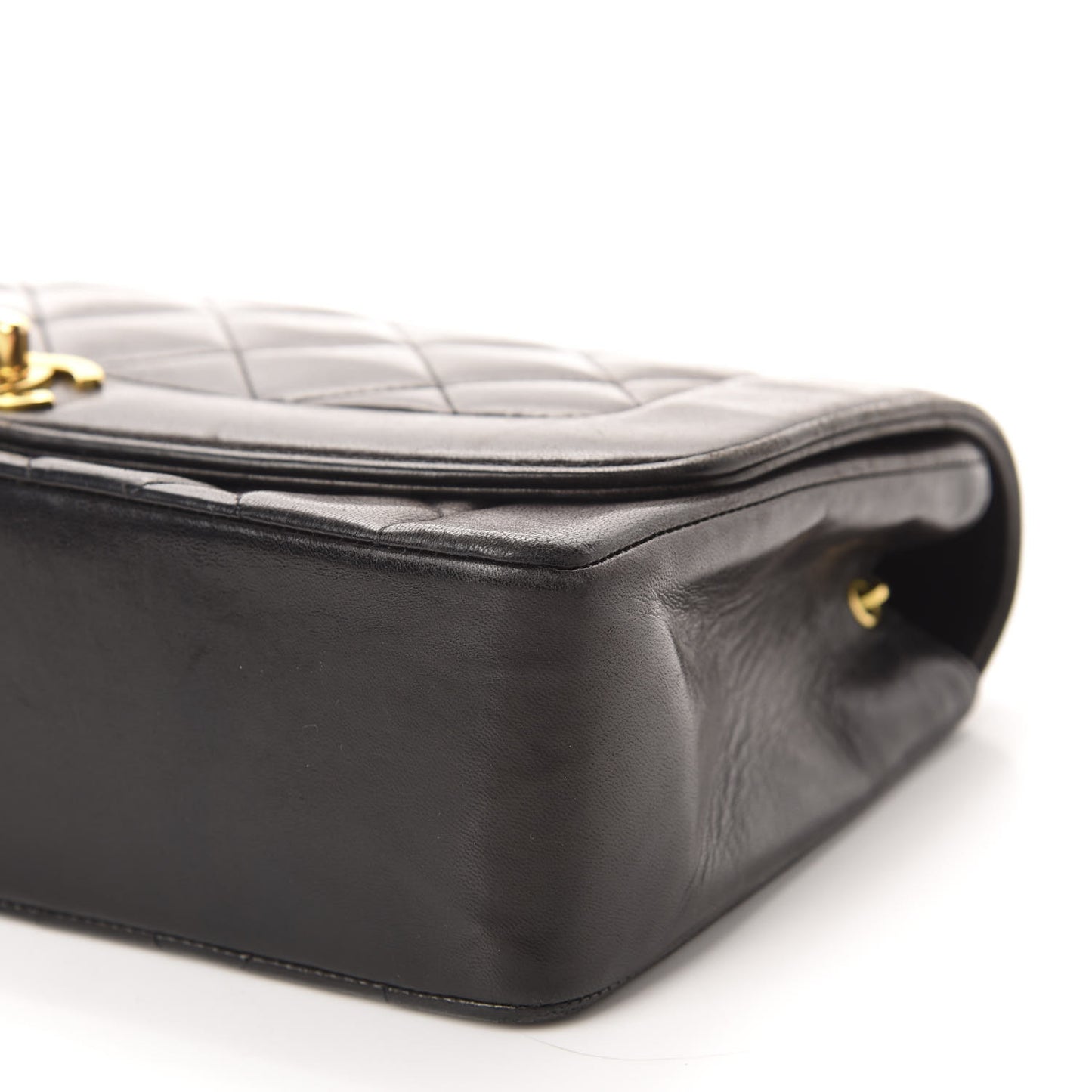 Lambskin Quilted Medium Single Flap Brown