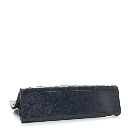Saint Laurent Crinkled Calfskin Matelasse Monogram Niki Shoulder Bag Deep Marine 4 of 10