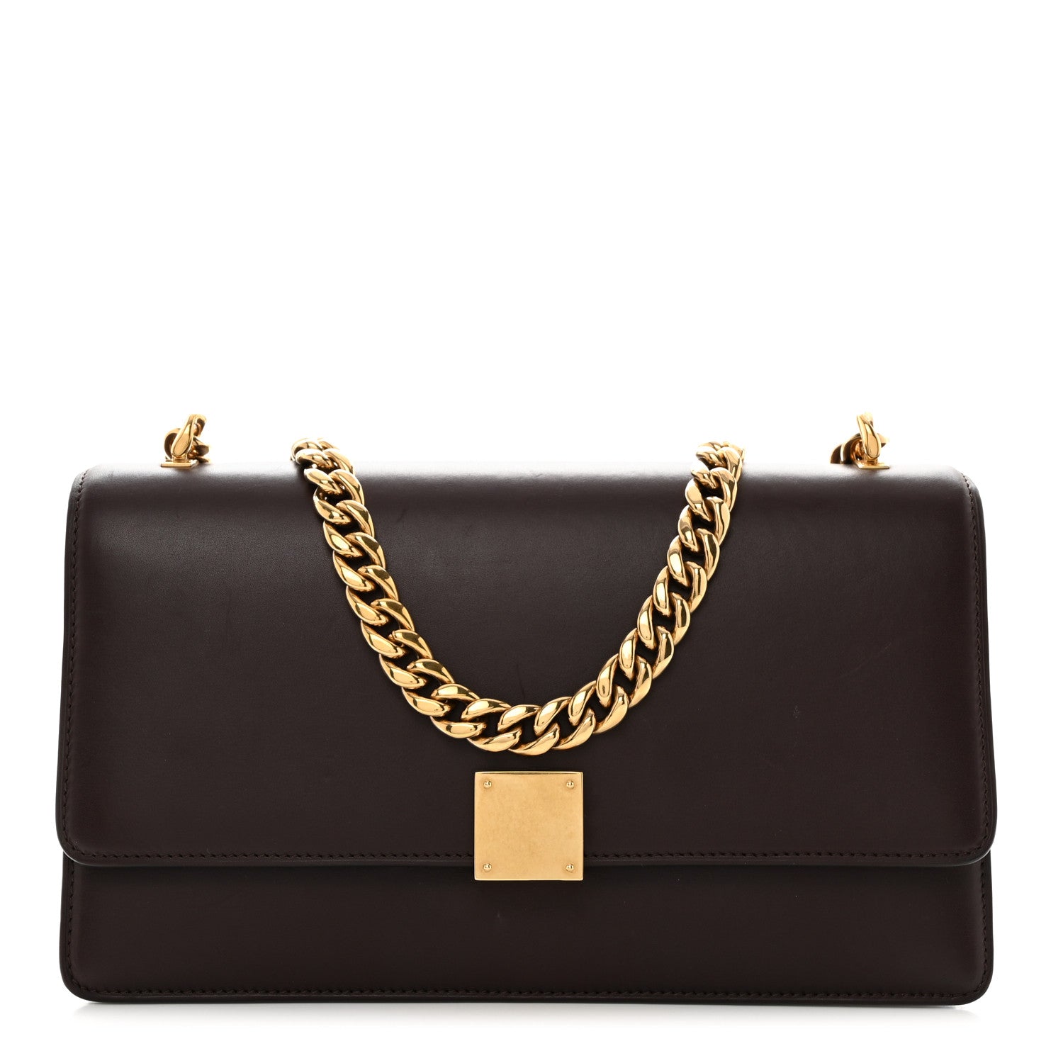 Celine Smooth Calfskin Medium Case Chain Flap Burgundy 1 of 10