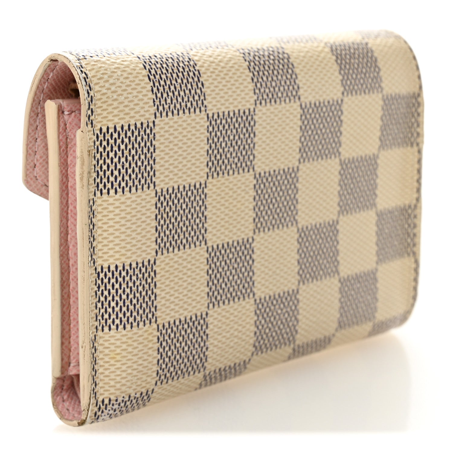 Louis Vuitton Damier Azur Victorine Wallet Rose Ballerine 3 of 9