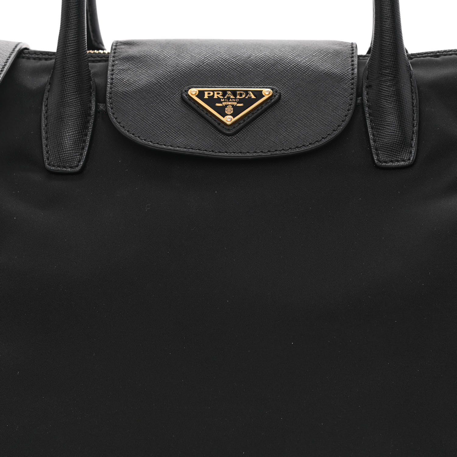 Prada Tessuto Nylon Saffiano Tote Black 10 of 12