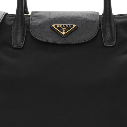 Prada Tessuto Nylon Saffiano Tote Black 10 of 12