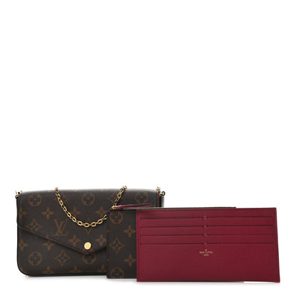 Louis Vuitton Monogram Pochette Felicie Chain Wallet Fuchsia 1 of 9