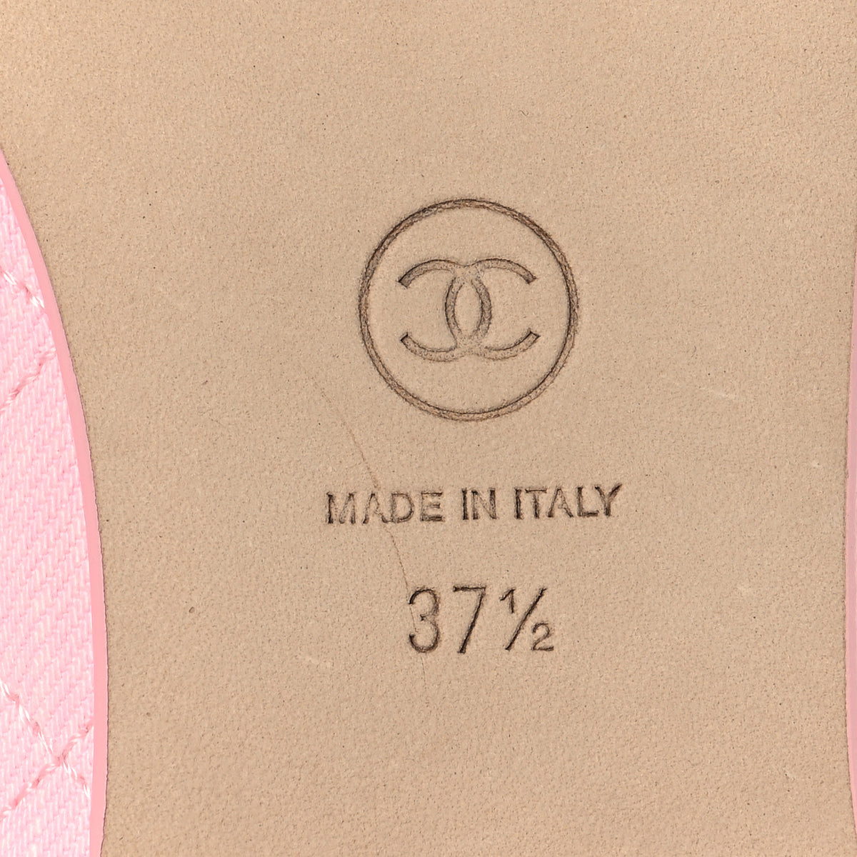 Denim CC Cap Toe Ballerina Flats 37.5 Light Pink