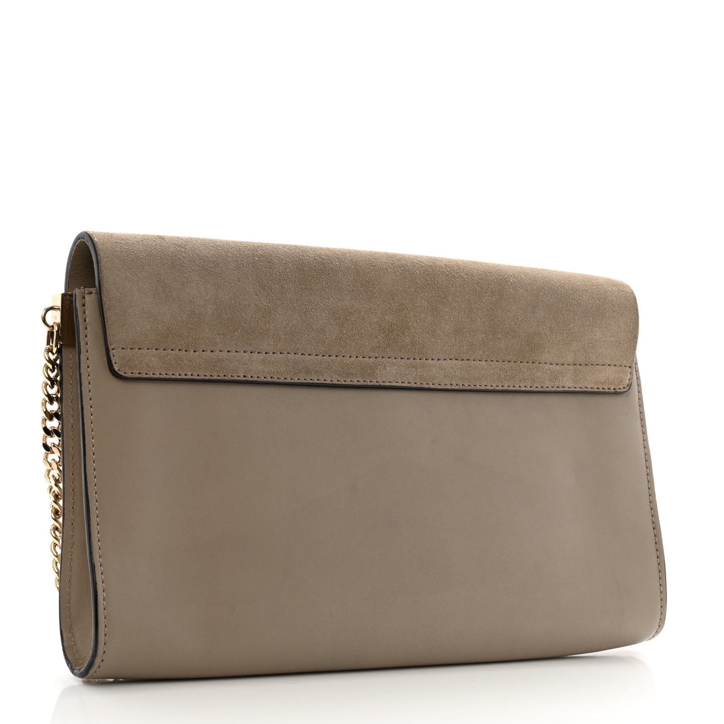 Suede Calfskin Faye Clutch Motty Grey