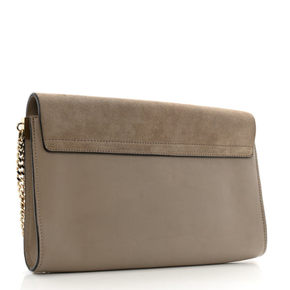 Chloe Suede Calfskin Faye Clutch Motty Grey 3 of 10