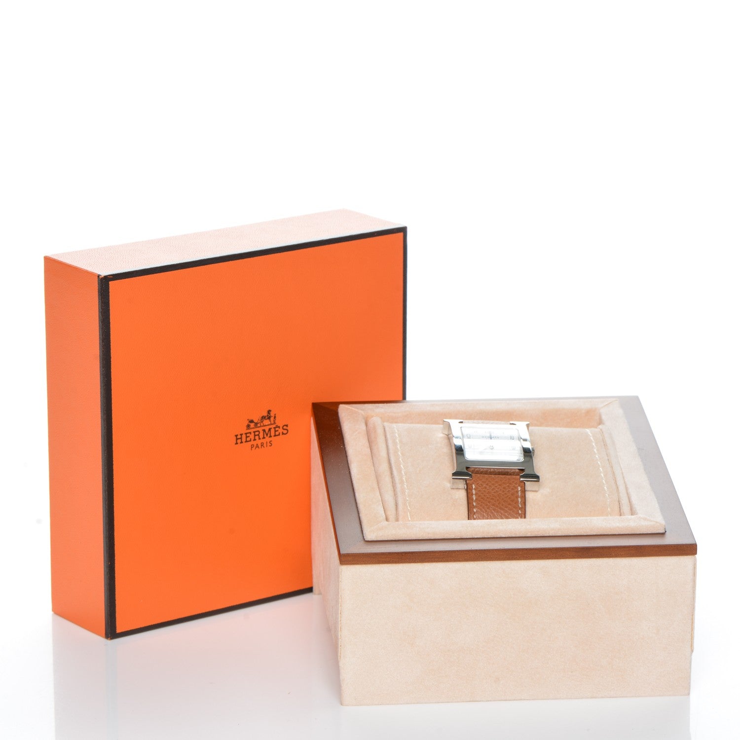 Hermes Stainless Steel Epsom 26mm Heure H Hour Quartz Watch Gold 11 of 11