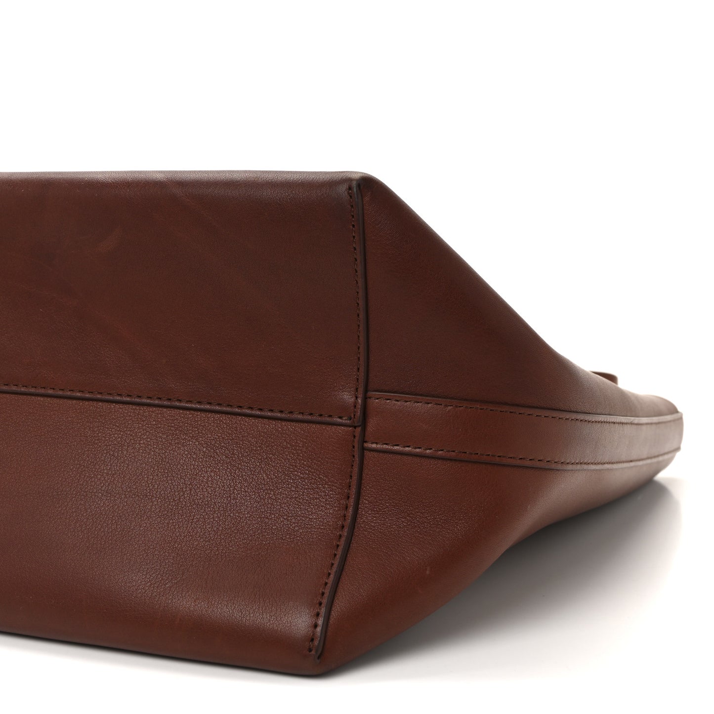Polished Saddle Calfskin Medium N/S Park Tote Burnt Wood
