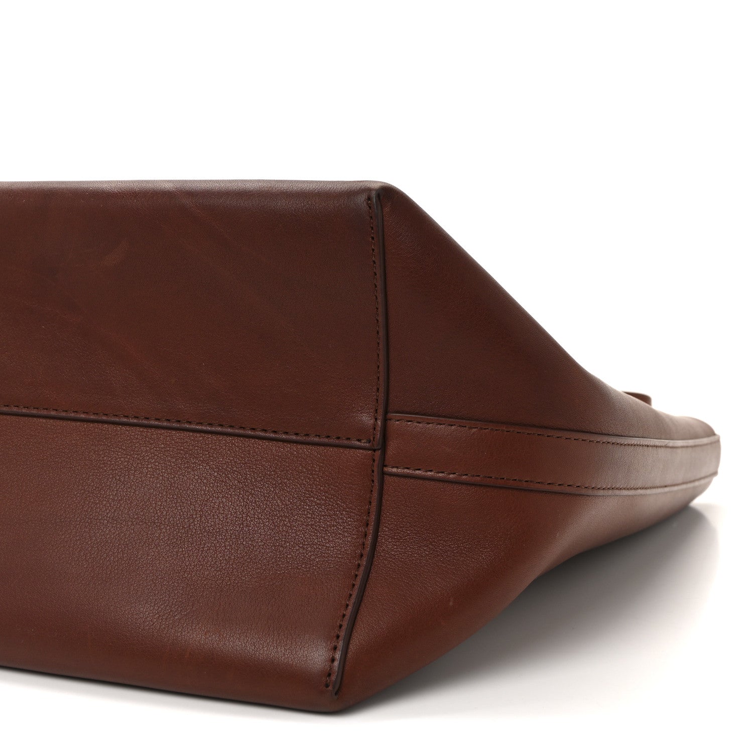 The Row Polished Saddle Calfskin Medium N/S Park Tote Burnt Wood 9 of 9