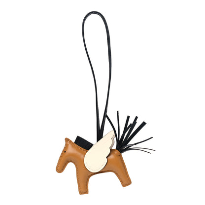 Hermes Milo Lambskin Grigri Rodeo Pegase Horse Bag Charm PM Sesame Black Nata 1 of 4