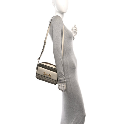 Gucci GG Supreme Monogram Small Horsebit 1955 Shoulder Bag Beige Mystic White 2 of 10