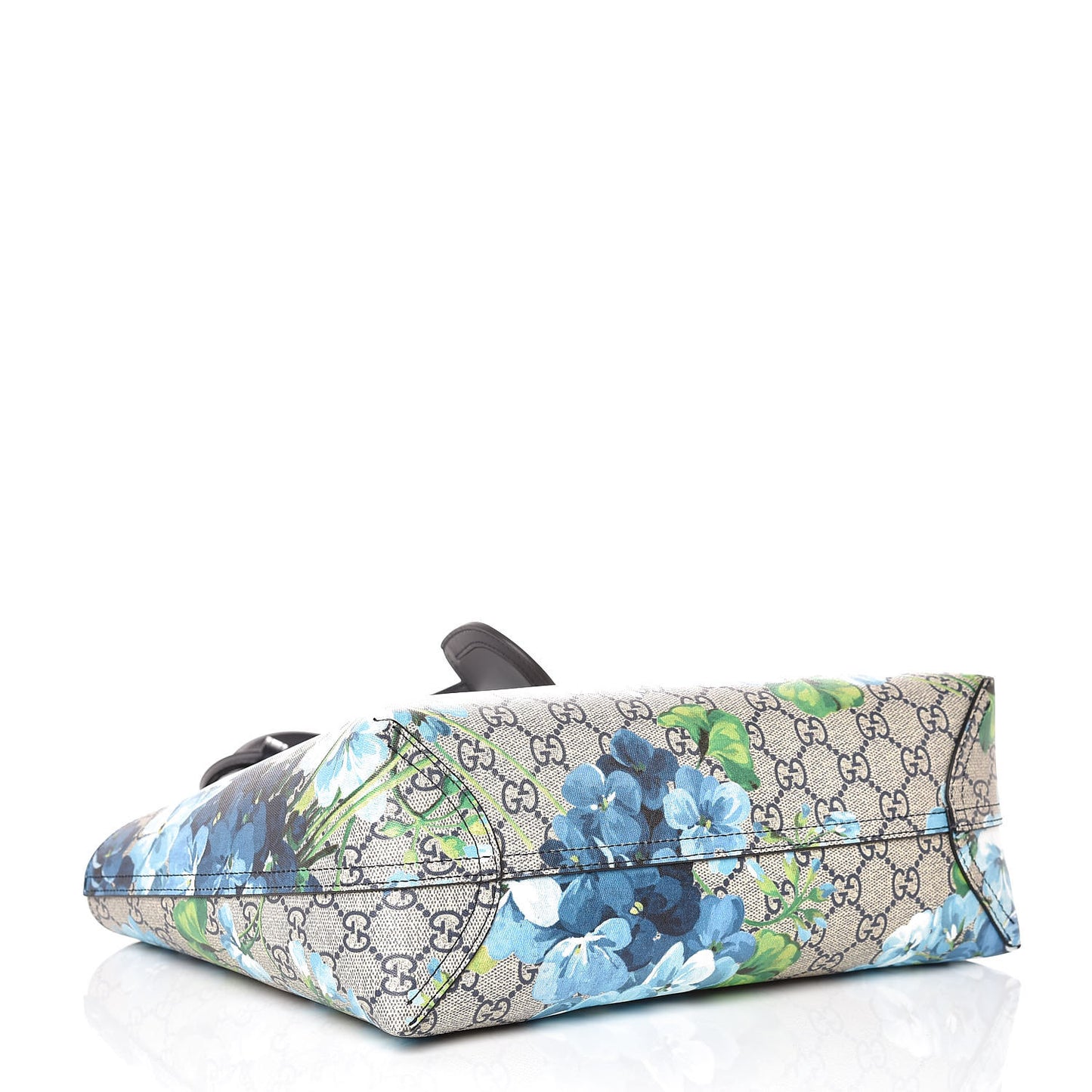 GG Supreme Monogram Blooms Small Reversible Tote Beige Blue Navy
