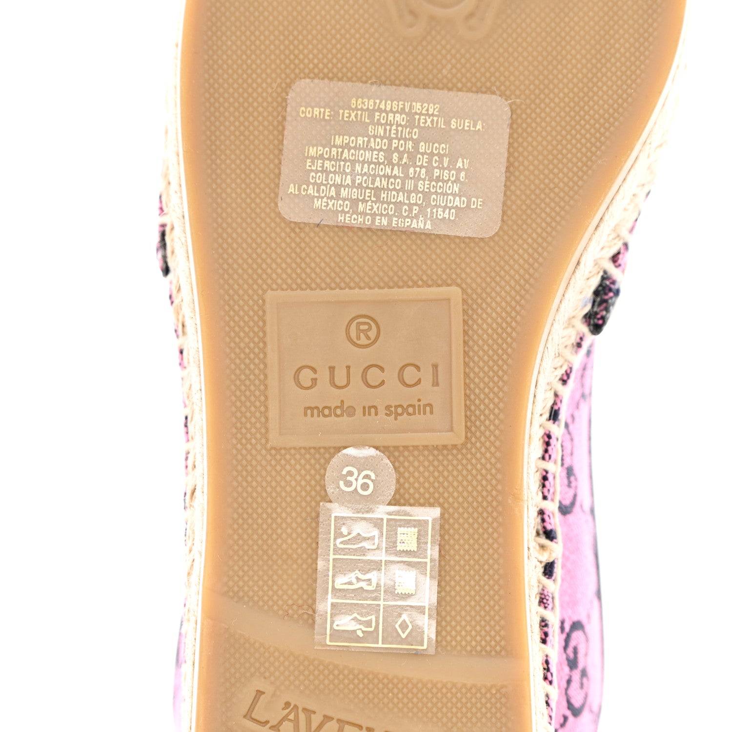 Gucci GG Monogram Multicolor Espadrilles 36 Pink Blue 8 of 11