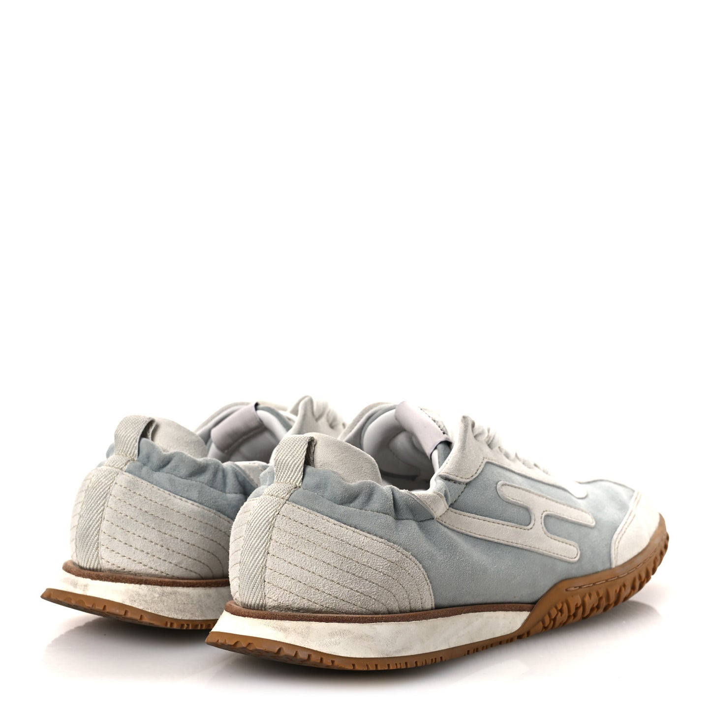 Suede Goatskin Jet Sneakers 38 Gris Nuage White