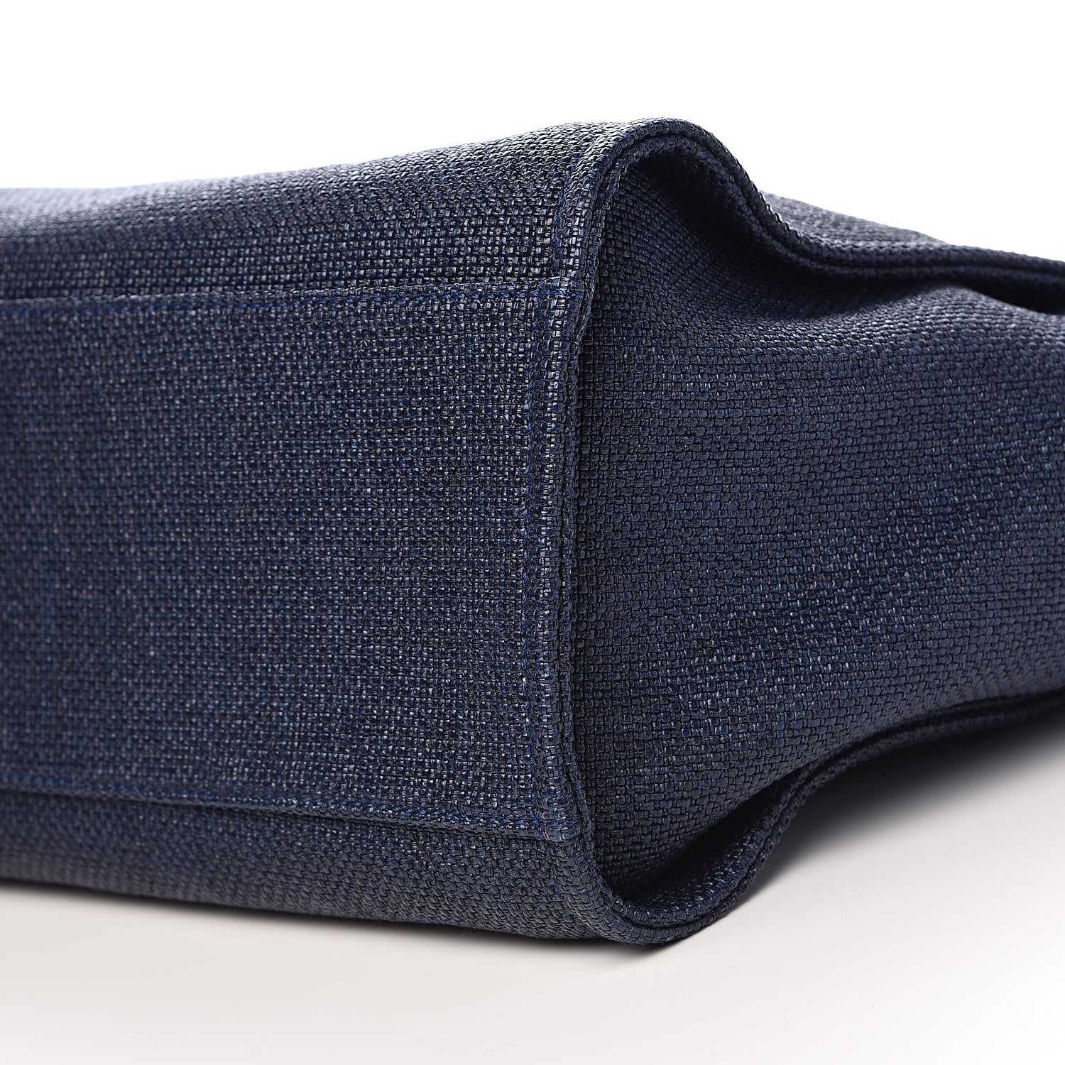 Chanel Woven Straw Raffia Large Deauville Tote Dark Blue 9 of 11