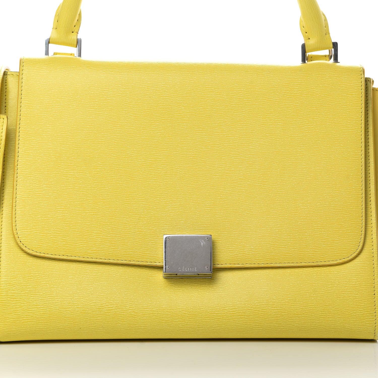 Celine Liege Calfskin Small Trapeze Fluo Yellow 7 of 16