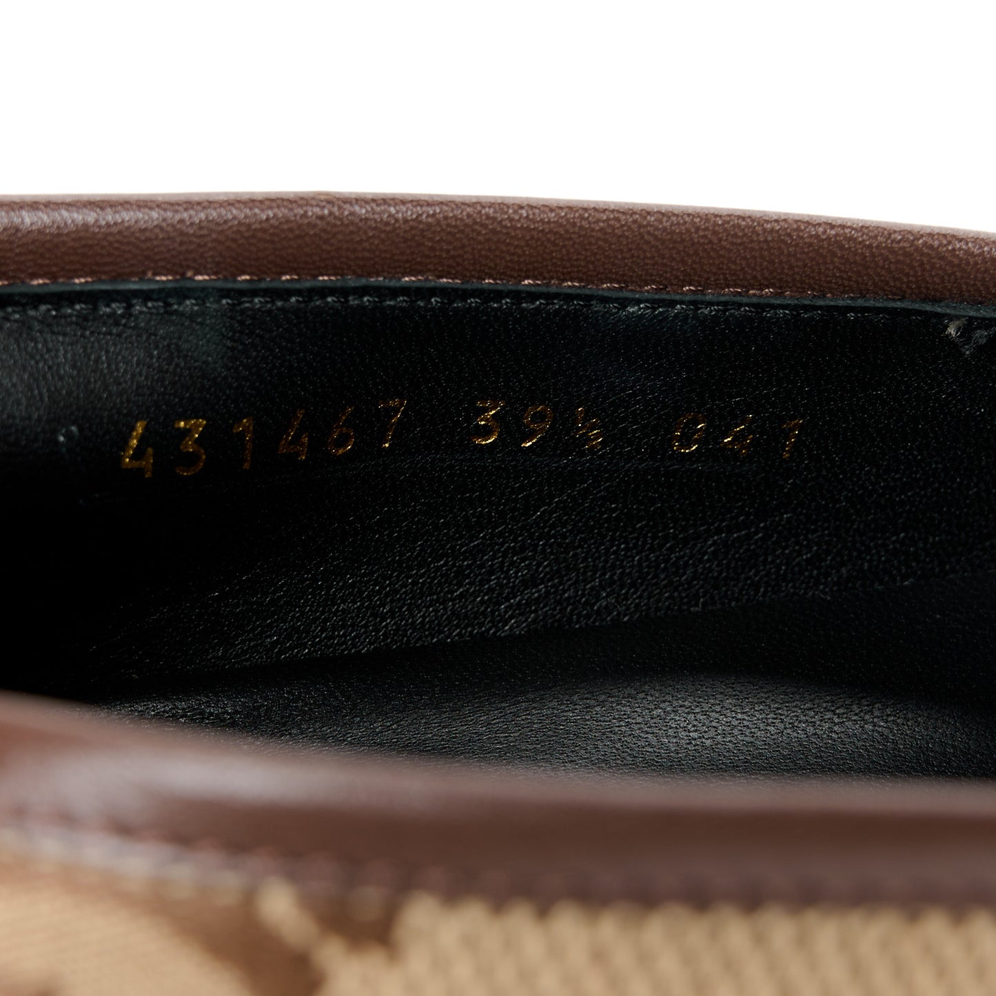 Monogram Jumbo GG Malaga Kid Horsebit Womens Jordaan Loafers 39.5 Camel Ebony New Acero Beige