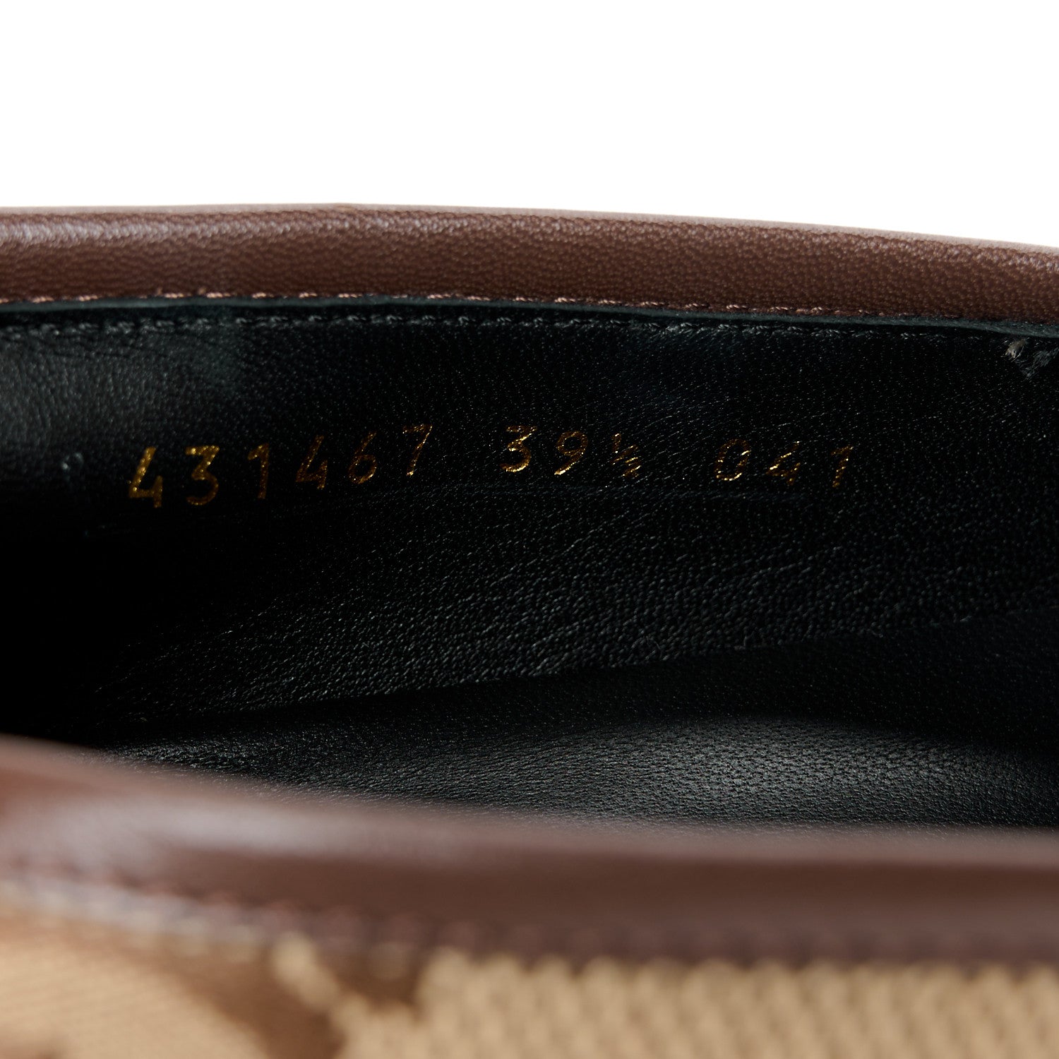 Gucci Monogram Jumbo GG Malaga Kid Horsebit Womens Jordaan Loafers 39.5 Camel Ebony New Acero Beige 9 of 10