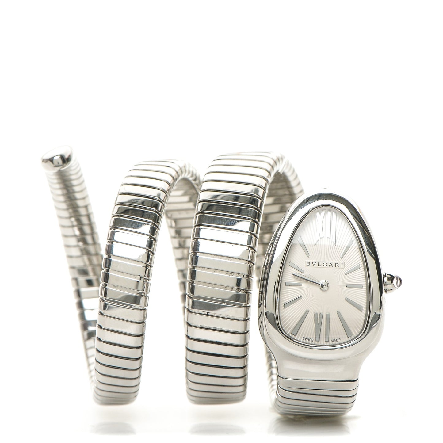 Stainless Steel 35mm Serpenti Tubogas Double Spiral Quartz Watch