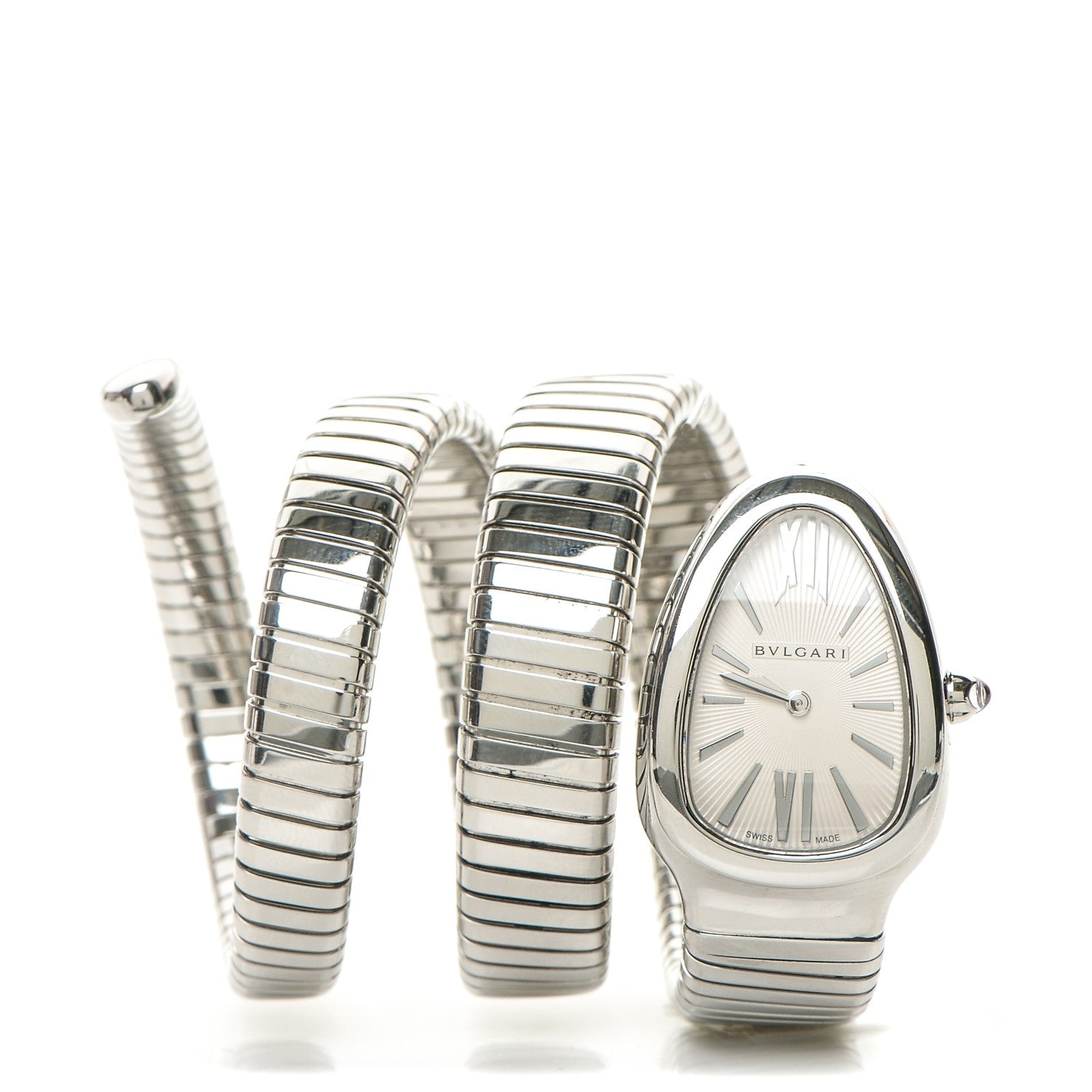 Bulgari Stainless Steel 35mm Serpenti Tubogas Double Spiral Quartz Watch 1 of 5