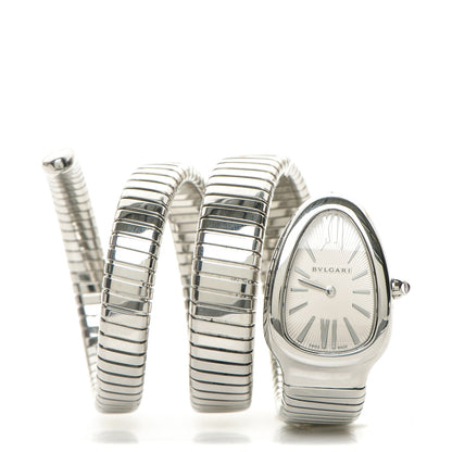 Bulgari Stainless Steel 35mm Serpenti Tubogas Double Spiral Quartz Watch 1 of 5