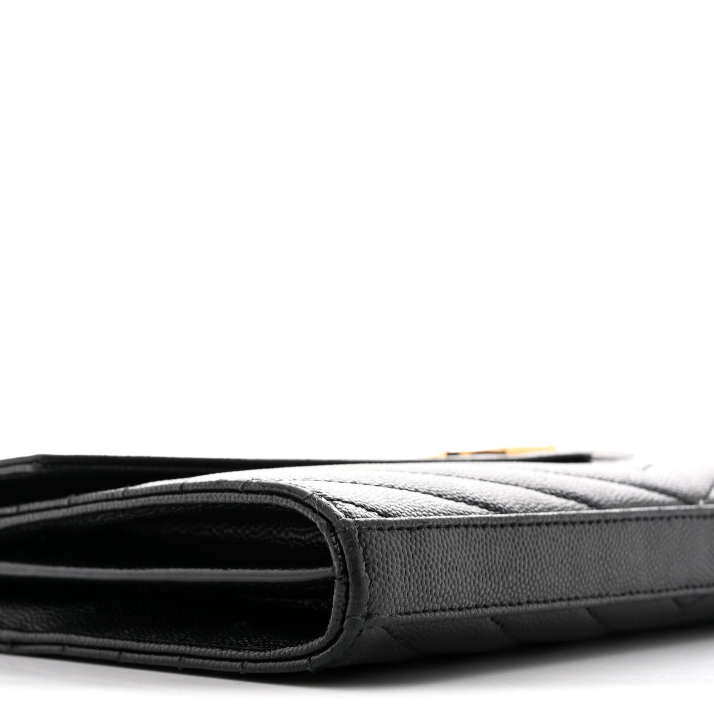 Grain De Poudre Matelasse Chevron Monogram Chain Wallet Black