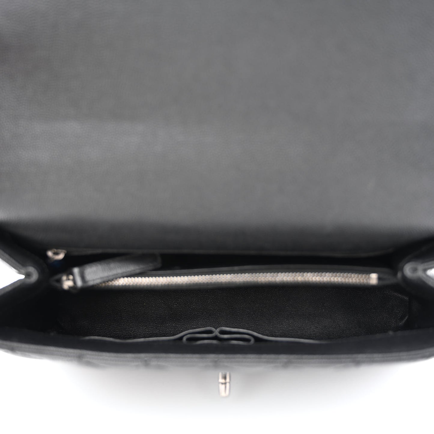 Caviar Lizard Quilted Small Coco Handle Flap Black