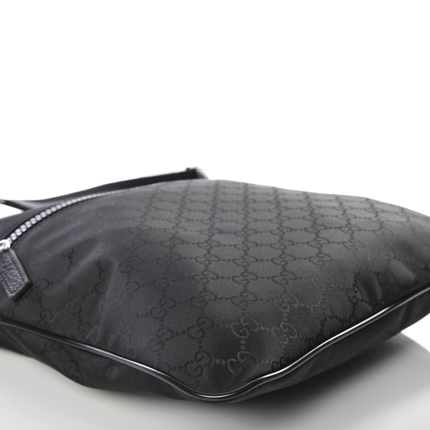 Nylon Monogram Medium Flat Messenger Bag Black