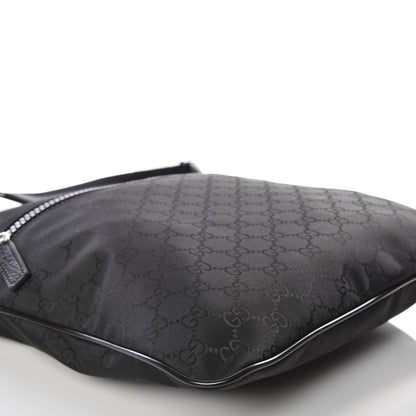 Gucci Nylon Monogram Medium Flat Messenger Bag Black 6 of 10