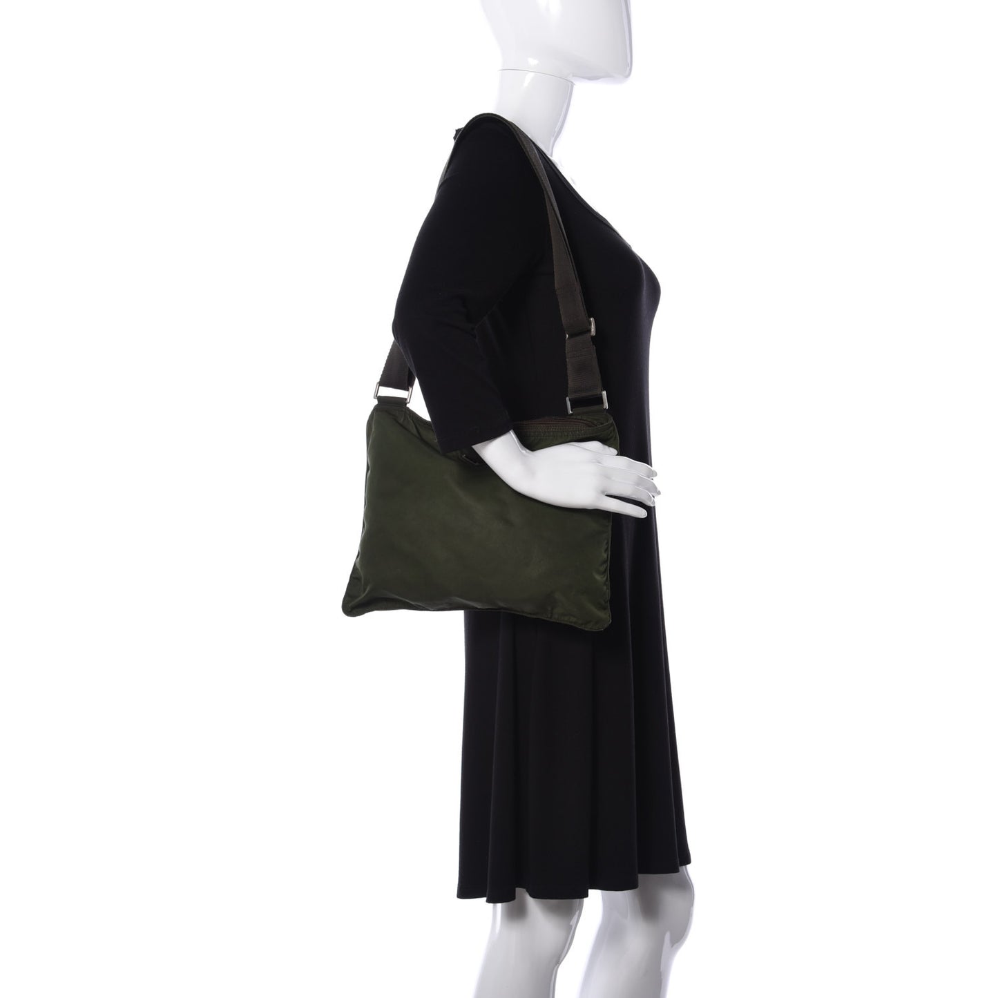 Nylon Vela Flat Messenger Bag Mimetico