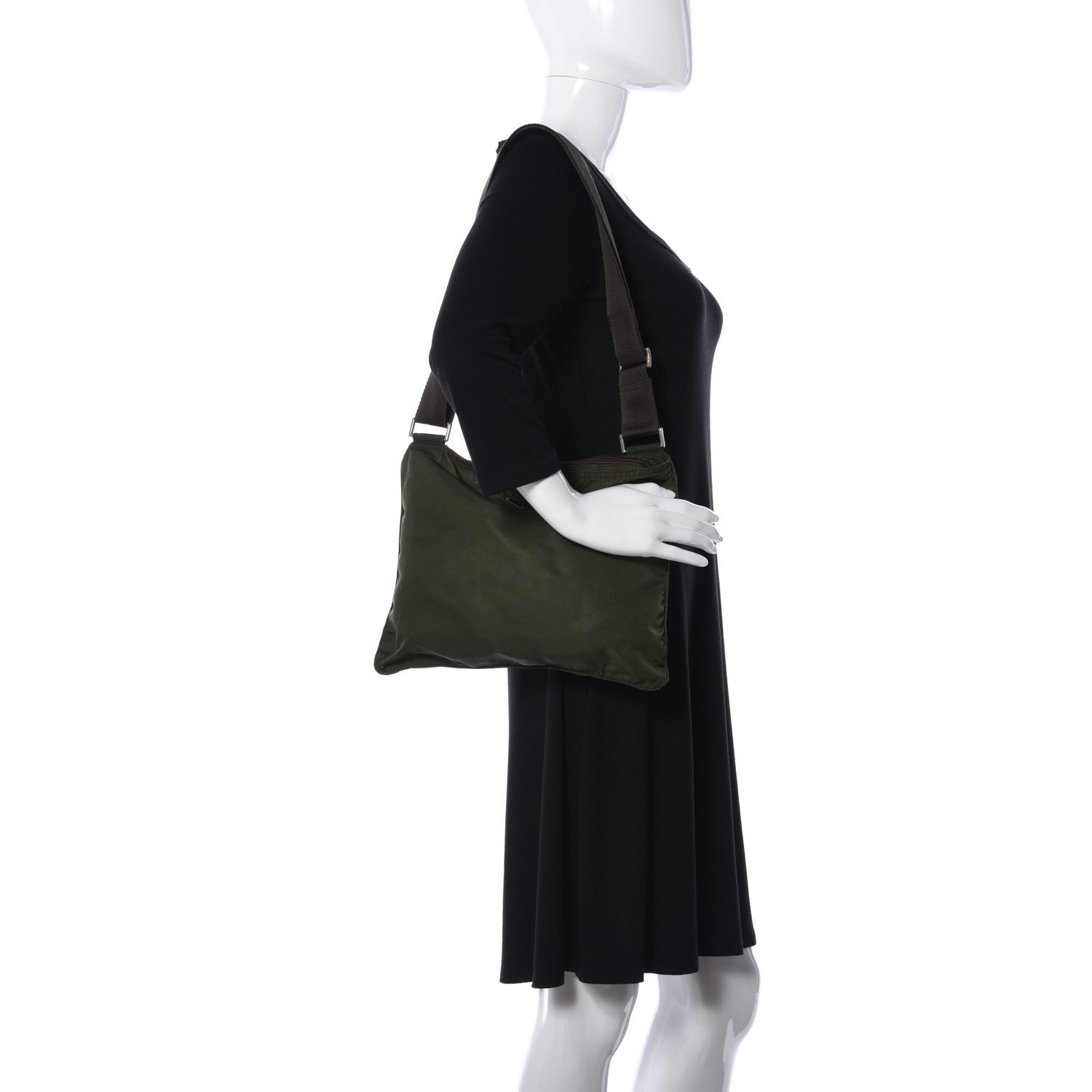 Prada Nylon Vela Flat Messenger Bag Mimetico 2 of 22