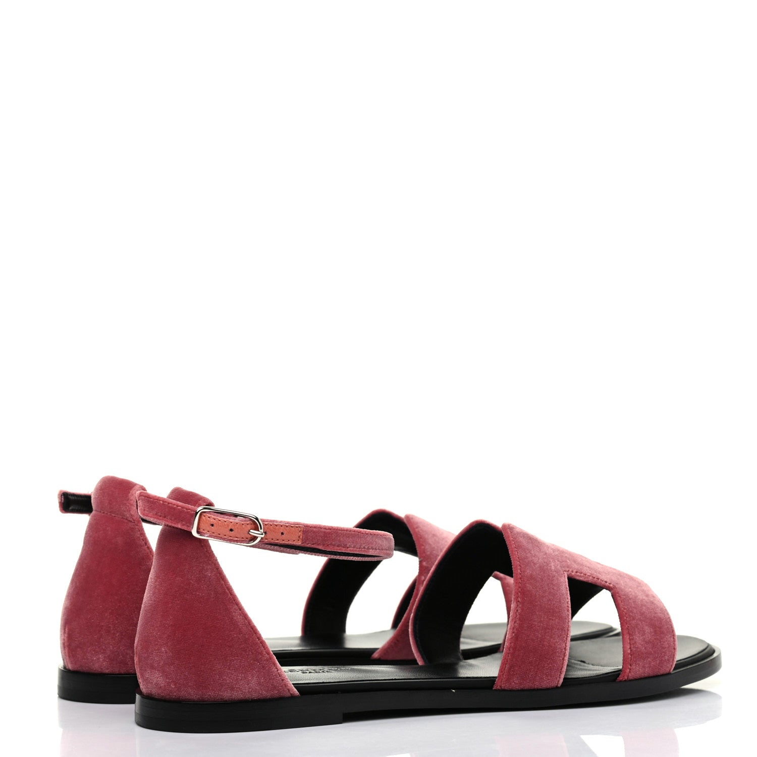 Hermes Velvet Santorini Sandals 38 Bois De Rose 4 of 8