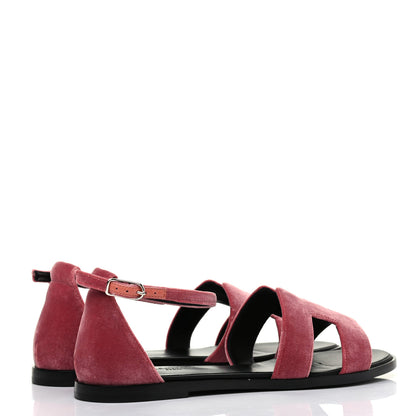 Hermes Velvet Santorini Sandals 38 Bois De Rose 4 of 8