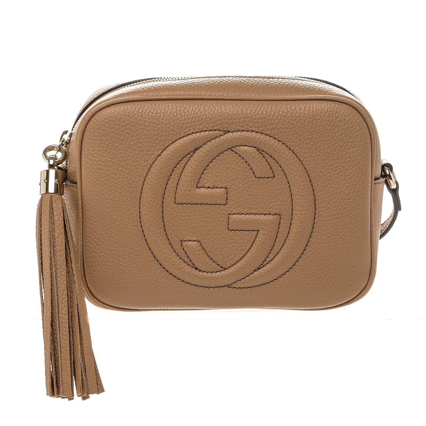Pebbled Calfskin Small Soho Disco Bag Camelia