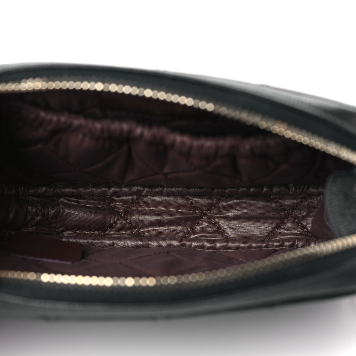 Caviar Quilted Small Curvy Pouch Cosmetic Case Black