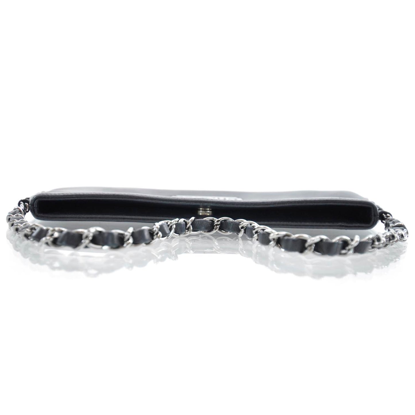 Leather Chain Pochette Black