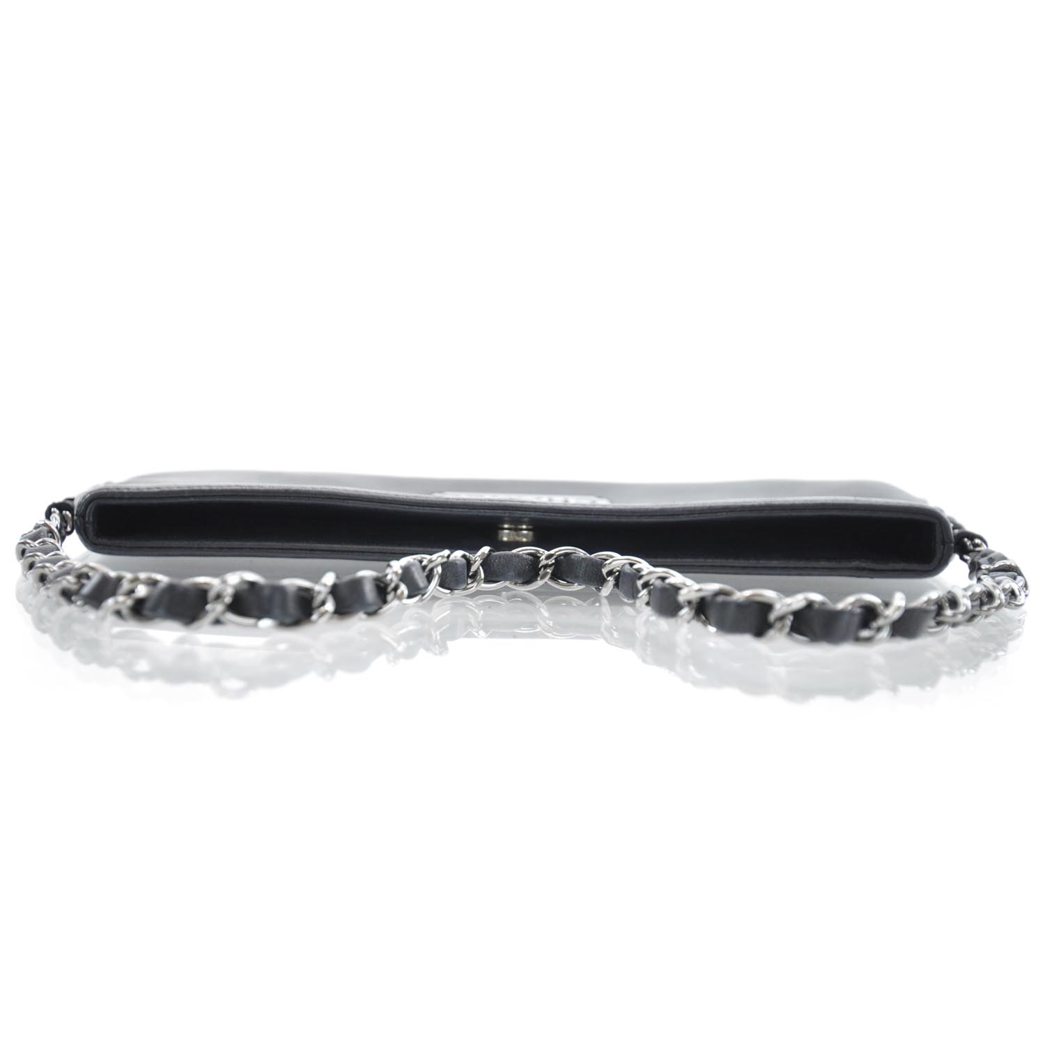 Chanel Leather Chain Pochette Black 5 of 9