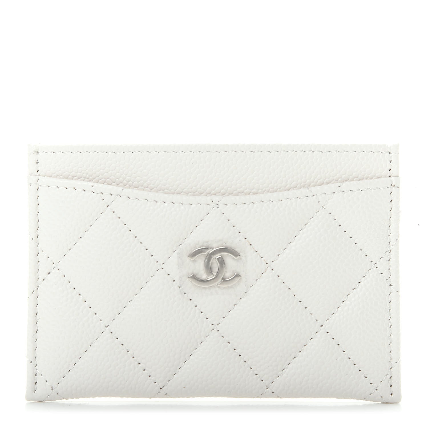 Chanel Caviar Quilted Card Holder White 1 of 9